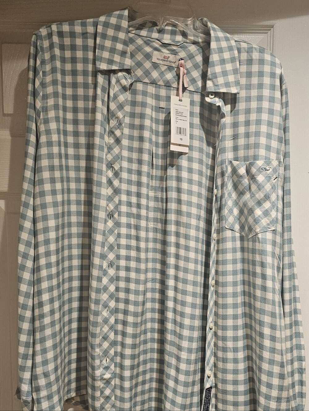 Vineyard Vines Blue and White Gingham Button-Down Shirt